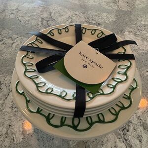 Kate Spade Cream and Green Dinnerware Set
